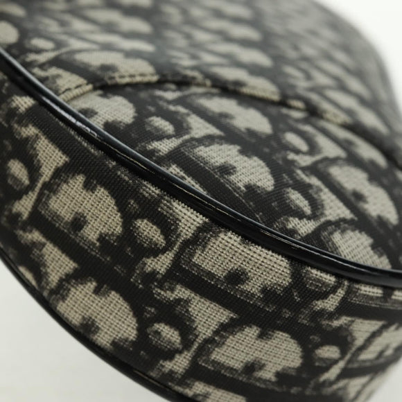 Christian Dior Trotter Canvas Saddle Accessory Pouch PVC Black Auth am10720SV