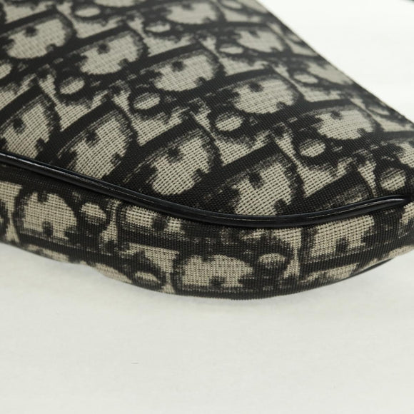 Christian Dior Trotter Canvas Saddle Accessory Pouch PVC Black Auth am10720SV