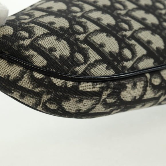 Christian Dior Trotter Canvas Saddle Accessory Pouch PVC Black Auth am10720SV