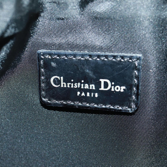 Christian Dior Trotter Canvas Saddle Accessory Pouch PVC Black Auth am10720SV