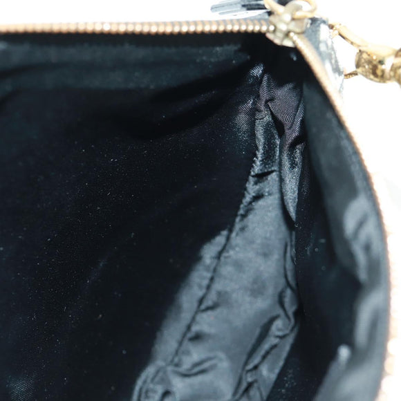 Christian Dior Trotter Canvas Saddle Accessory Pouch PVC Black Auth am10720SV