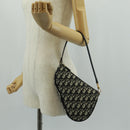 Christian Dior Trotter Canvas Saddle Accessory Pouch PVC Black Auth am10720SV-21