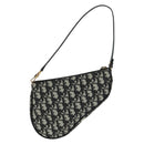 Christian Dior Trotter Canvas Saddle Accessory Pouch PVC Black Auth am10720SV-3