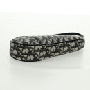 Christian Dior Trotter Canvas Saddle Accessory Pouch PVC Black Auth am10720SV-9