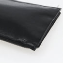 SAINT LAURENT Studs Clutch Bag Leather Black Silver Auth am10722-15