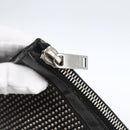 SAINT LAURENT Studs Clutch Bag Leather Black Silver Auth am10722-8