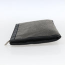 SAINT LAURENT Studs Clutch Bag Leather Black Silver Auth am10722-3