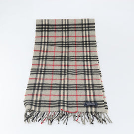 Burberrys Nova Check Scarf Cashmere Gray Auth am10725 - 0