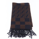 FENDI Zucca Scarf Wool Navy Brown Auth am10726V-6