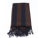 FENDI Zucca Scarf Wool Navy Brown Auth am10726V-7