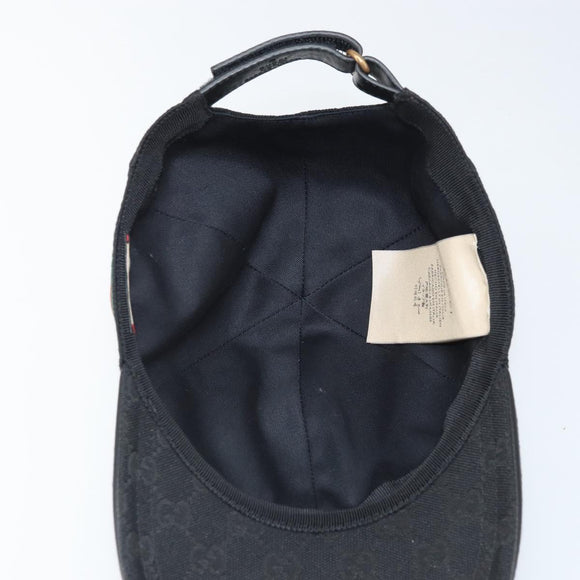 GUCCI GG Canvas Web Sherry Line Cap L Black Red Green 200035 Auth am10728V