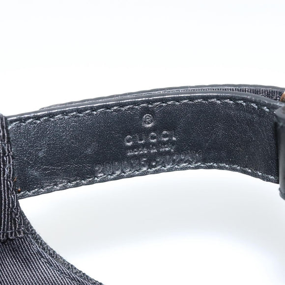 GUCCI GG Canvas Web Sherry Line Cap L Black Red Green 200035 Auth am10728V