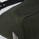 PRADA Shoulder Bag Nylon Khaki Silver Auth am10730-11