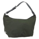 PRADA Shoulder Bag Nylon Khaki Silver Auth am10730-1