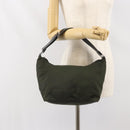 PRADA Shoulder Bag Nylon Khaki Silver Auth am10730-24