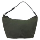 PRADA Shoulder Bag Nylon Khaki Silver Auth am10730-2