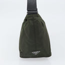 PRADA Shoulder Bag Nylon Khaki Silver Auth am10730-5