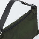 PRADA Shoulder Bag Nylon Khaki Silver Auth am10730-6