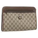 GUCCI GG Supreme Clutch Bag PVC Beige Gold 97 01 037 Auth am10731-1