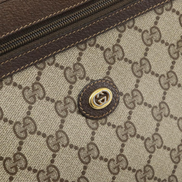 GUCCI GG Supreme Clutch Bag PVC Beige Gold 97 01 037 Auth am10731