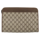 GUCCI GG Supreme Clutch Bag PVC Beige Gold 97 01 037 Auth am10731-2