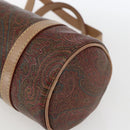 ETRO Paisley Hand Bag PVC Bordeaux Gold Auth am10734-10