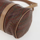 ETRO Paisley Hand Bag PVC Bordeaux Gold Auth am10734-12