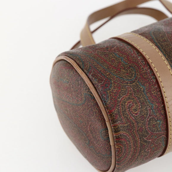 ETRO Paisley Hand Bag PVC Bordeaux Gold Auth am10734