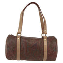ETRO Paisley Hand Bag PVC Bordeaux Gold Auth am10734-2