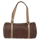 ETRO Paisley Hand Bag PVC Bordeaux Gold Auth am10734-3
