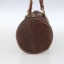ETRO Paisley Hand Bag PVC Bordeaux Gold Auth am10734-4