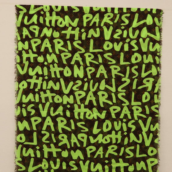 LOUIS VUITTON Monogram Graffiti Scarf Green LV Auth am10736SV