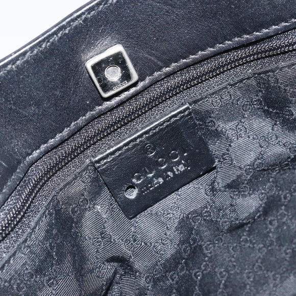 GUCCI Sherry Hand Bag Leather outlet Black Silver 000 0860 Auth am10737