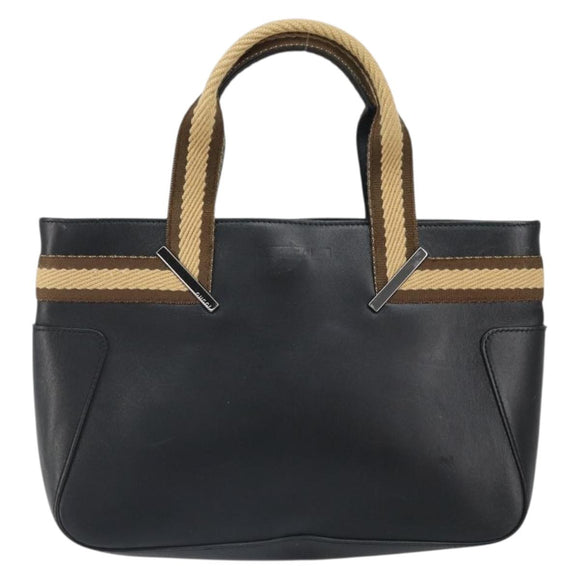 GUCCI Sherry Hand Bag Leather outlet Black Silver 000 0860 Auth am10737