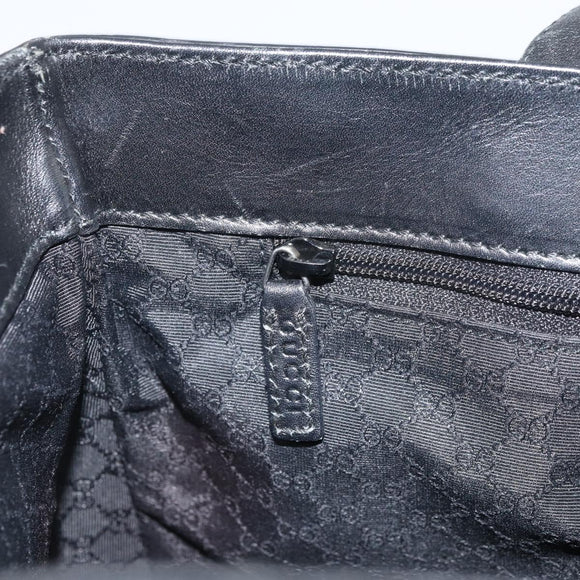 GUCCI Sherry Hand Bag Leather outlet Black Silver 000 0860 Auth am10737