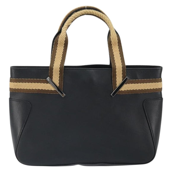 GUCCI Sherry Hand Bag Leather outlet Black Silver 000 0860 Auth am10737