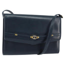GUCCI Shoulder Bag Leather Navy Gold 406 004 2008 Auth am10743-1