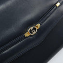 GUCCI Shoulder Bag Leather Navy Gold 406 004 2008 Auth am10743-17