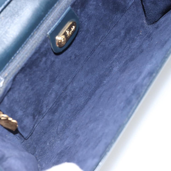GUCCI Shoulder Bag Leather Navy Gold 406 004 2008 Auth am10743