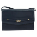 GUCCI Shoulder Bag Leather Navy Gold 406 004 2008 Auth am10743-13