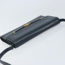 GUCCI Shoulder Bag Leather Navy Gold 406 004 2008 Auth am10743-6