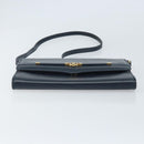 GUCCI Shoulder Bag Leather Navy Gold 406 004 2008 Auth am10743-5
