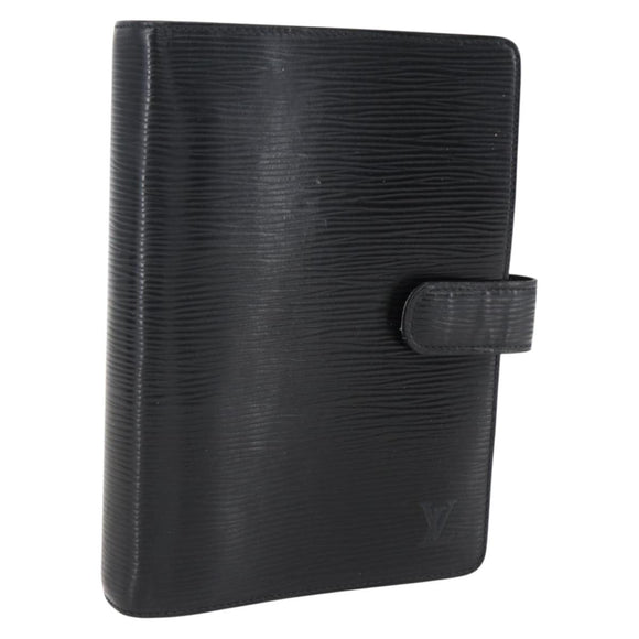 LOUIS VUITTON Epi Agenda MM Day Planner Cover Black R20042 LV Auth am10744