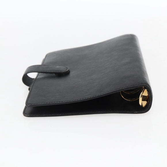 LOUIS VUITTON Epi Agenda MM Day Planner Cover Black R20042 LV Auth am10744
