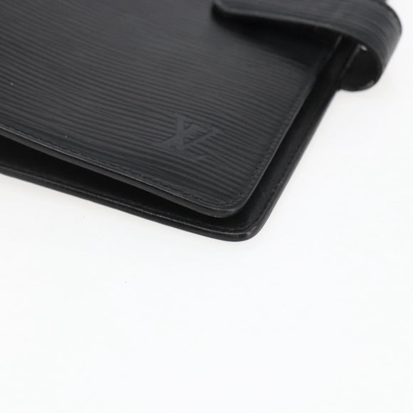 LOUIS VUITTON Epi Agenda MM Day Planner Cover Black R20042 LV Auth am10744