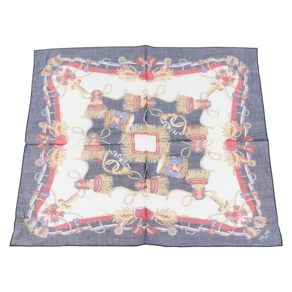 CELINE Handkerchief Cotton 2 Set Navy Red Auth am10748V