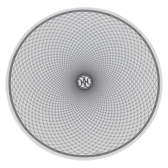 HERMES H DECO Plate Pottery White Black Auth am10749SAV