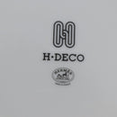 HERMES H DECO Plate Pottery White Black Auth am10749SAV-14