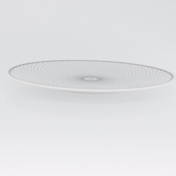 HERMES H DECO Plate Pottery White Black Auth am10749SAV