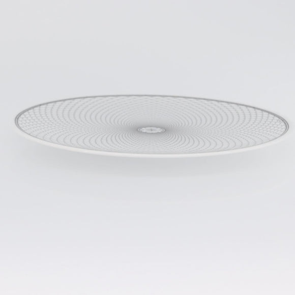 HERMES H DECO Plate Pottery White Black Auth am10749SAV